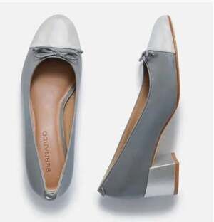 BERNARDO New Marisol Bicolor Cap-Toe Ballerina Pumps Heels // 9